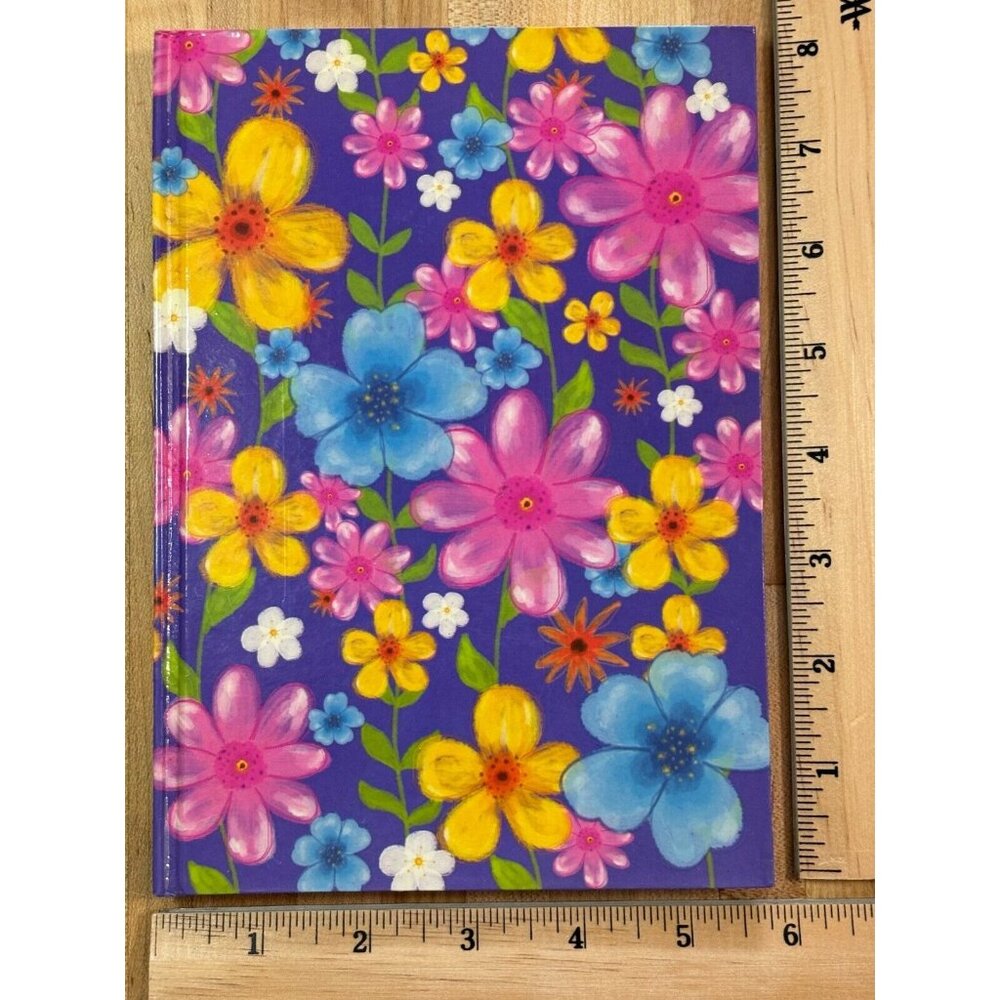 Purple Floral Design Hardcover Lined Journal Notebook Diary 5.75"W x 8"H NOS